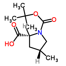 (2R, 4R)-1-(叔丁氧基羰基)-4-甲基吡咯烷-2-羧酸结构式