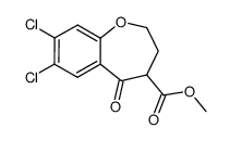 7,8-dichloro-5-oxo-2,3,4,5-tetrahydro-benzo[b]oxepine-4-carboxylic acid methyl ester结构式