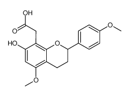 8-carboxymethyl-7-hydroxy-5,4'-dimethoxyflavan Structure