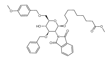 8-methoxycarbonyloctyl 3-O-benzyl-2-deoxy-6-O-(4-methoxybenzyl)-2-phthalimido-β-D-glucopyranoside Structure