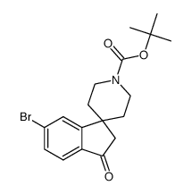 6-溴-3-氧代-2,3-二氢螺[茚-1,4'-哌啶]-1'-羧酸叔丁酯结构式