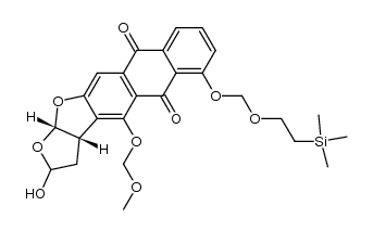 2,3,3a,12a-tetrahydro-2-hydroxy-4-(methoxymethoxy)-6-[[2-(trimethylsilyl)ethoxy]methoxy]anthra[2,3-b]furo[3,2-d]furan-5,10-dione Structure