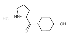 (4-Hydroxy-1-piperidinyl)(2-pyrrolidinyl)-methanone hydrochloride Structure