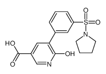 6-oxo-5-(3-pyrrolidin-1-ylsulfonylphenyl)-1H-pyridine-3-carboxylic acid结构式