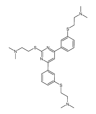 2-<<2''-(dimethylamino)ethyl>thio>-4,6-bis<3'-<<2'''-(dimethylamino)ethyl>thio>phenyl>pyrimidine Structure