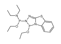1-ethoxy-1-(3-ethoxybenzo[4,5]thiazolo[3,2-d][1,2,4,3]triazaphosphol-2(3H)-yl)-N,N-diethylphosphinamine Structure