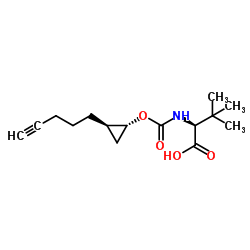 3-Methyl-N-[[[(1R,2R)-2-(4-pentyn-1-yl) cyclopropyl]oxy]carbonyl]-L-Valine Structure