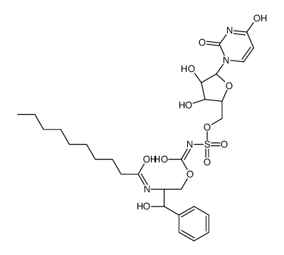 5'-O-(((2-decanoylamino-3-hydroxy-3-phenylpropyloxycarbonyl)amino)sulfonyl)uridine Structure