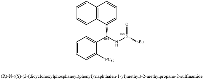 [S(R)]-N-[(S)-2-(二环己基膦)苯基]-1-萘基甲基]-2-叔丁基亚磺酰胺图片