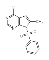 7-BENZENESULFONYL-4-CHLORO-6-METHYL-7H-PYRROLO[2,3-D]PYRIMIDINE structure