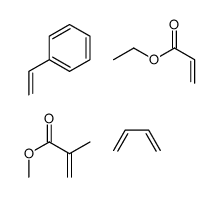 2-甲基-2-丙烯酸甲酯与1,3-丁二烯、乙烯苯和丙烯酸乙酯的聚合物结构式