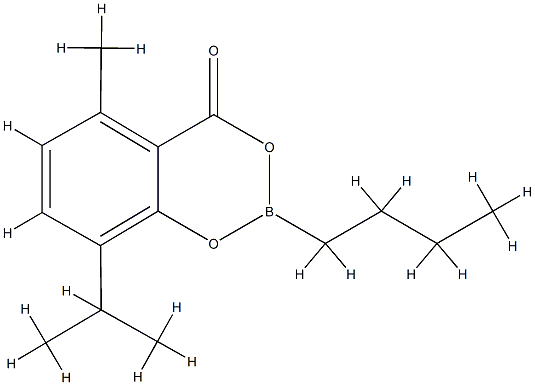 2-Butyl-8-isopropyl-5-methyl-4H-1,3,2-benzodioxaborin-4-one结构式