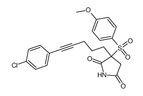 3-[5-(4-Chlorophenyl)pent-4-ynyl]-3-(4-methoxybenzenesulfonyl)-pyrrolidine-2,5-dione结构式