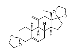 13-ethyl-11-methylenegon-5-ene-3,17-dione cyclic bis(1,2-ethanediyl acetal)结构式