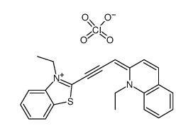 3-Ethyl-2-[(1-ethyl-2-(1H)-quinolinylidene)-1-propynyl]benzothiazolium perchlorate Structure