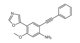 5-methoxy-4-(1,3-oxazol-5-yl)-2-(2-phenylethynyl)aniline结构式