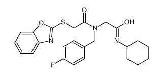 Acetamide, 2-(2-benzoxazolylthio)-N-[2-(cyclohexylamino)-2-oxoethyl]-N-[(4-fluorophenyl)methyl]- (9CI)结构式