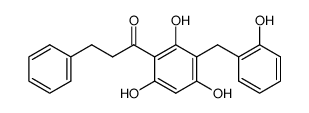 3-Phenyl-1-[2,4,6-trihydroxy-3-(2-hydroxy-benzyl)-phenyl]-propan-1-one结构式