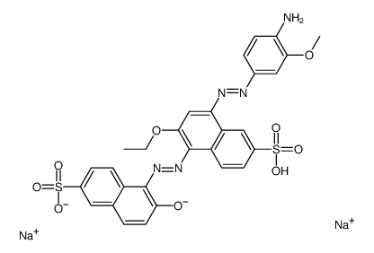 8-[(4-Amino-3-methoxyphenyl)azo]-6-ethoxy-5-[(2-hydroxy-6-sulfo-1-naphtyl)azo]-2-naphthalenesulfonic acid disodium salt picture