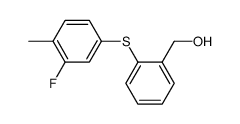 (2-((3-fluoro-4-methylphenyl)thio)phenyl)methanol结构式