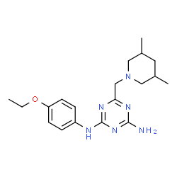 6-[(3,5-dimethylpiperidin-1-yl)methyl]-N-(4-ethoxyphenyl)-1,3,5-triazine-2,4-diamine Structure