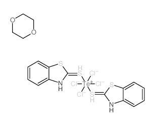 trans-Tetrachlorobis(benzothiazolethione)tellurium(IV), dioxane solvate structure