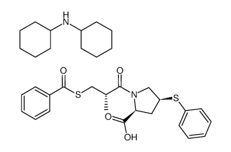 (4S)-1((2S)-3-(benzoylthio)-2-methylpropionyl)-4-(phenylthio)-L-proline, dicyclohexylamine salt Structure