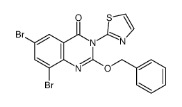 6,8-dibromo-2-phenylmethoxy-3-(1,3-thiazol-2-yl)quinazolin-4-one Structure