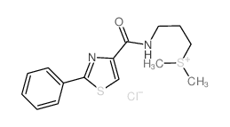 dimethyl-[3-[(2-phenyl-1,3-thiazole-4-carbonyl)amino]propyl]sulfanium,chloride Structure