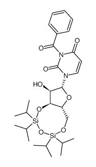 1-[3,5-O-(1,1,3,3-tetraisopropyldisiloxane-1,3-diyl)-β-D-ribofuranosyl]-N3-benzoyluracil Structure