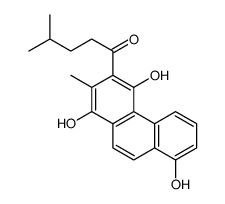 4-methyl-1-(1,4,8-trihydroxy-2-methylphenanthren-3-yl)pentan-1-one结构式