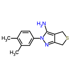 2-(3,4-Dimethylphenyl)-2,6-dihydro-4H-thieno[3,4-c]pyrazol-3-amine结构式