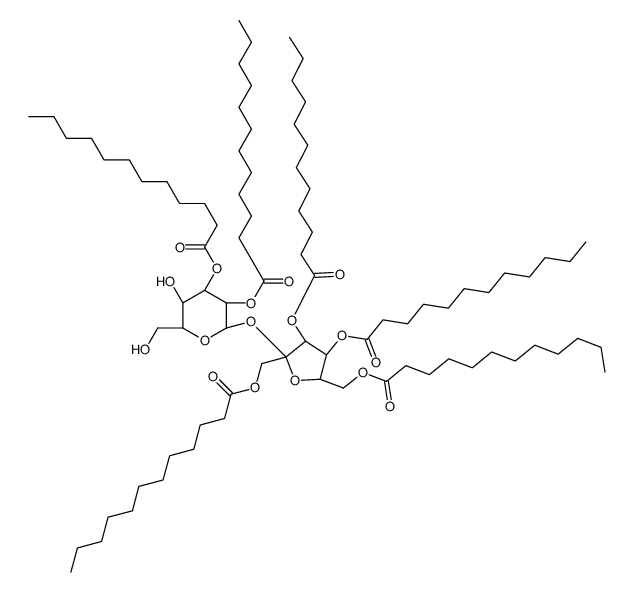 [(2R,3R,4S,5S)-5-[(2R,3R,4S,5R,6R)-3,4-di(dodecanoyloxy)-5-hydroxy-6-(hydroxymethyl)oxan-2-yl]oxy-3,4-di(dodecanoyloxy)-5-(dodecanoyloxymethyl)oxolan-2-yl]methyl dodecanoate Structure