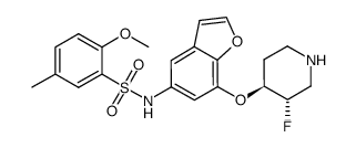 N-(7-((3S,4S)-3-fluoropiperidin-4-yloxy)benzofuran-5-yl)-2-methoxy-5-methylbenzenesulfonamide Structure