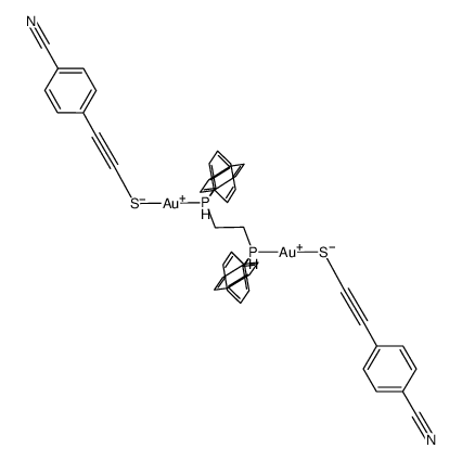 [Au2(p-CN-C6H4-CCS)2(1,2-bis(diphenylphosphino)ethane)] Structure