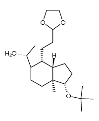 1-((1S,3aS,4R,7aS)-4-(2-(1,3-dioxolan-2-yl)ethyl)-1-(tert-butoxy)-7a-methyloctahydro-1H-inden-5-yl)ethanol结构式