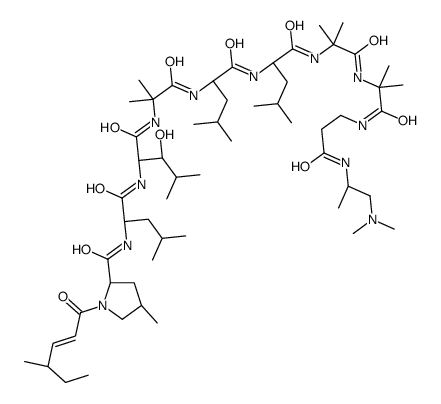 1-[4-Methyl-2-hexenoyl]-L-Pro-L-Leu-4,4-dimethyl-L-Thr-2-methyl Ala-L-Leu-L-Leu-2-methyl Ala-2-methyl Ala-βAla-[1-methyl-2-(methylamino)ethyl]NH2 Structure