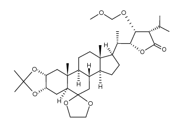 (22R,23R,24S)-6-(ethylenedioxy)-2α,3α-(isopropylidenedioxy)-23-(methoxymethoxy)-5α-ergostano-28,22-lactone结构式