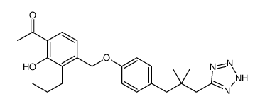 1-[4-[[4-[2,2-dimethyl-3-(2H-tetrazol-5-yl)propyl]phenoxy]methyl]-2-hydroxy-3-propylphenyl]ethanone结构式