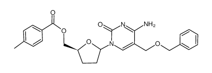 5-benzyloxymethyl-1-(2,3-dideoxy-5-O-(4-methylbenzoyl)-α-D-glycero-pentofuranosyl)-cytosine Structure