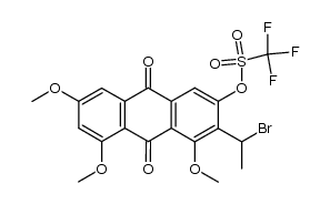 3-(1-bromoethyl)-4,5,7-trimethoxy-9,10-dioxo-9,10-dihydroanthracen-2-yl trifluoromethanesulfonate结构式