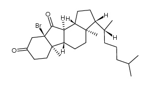 5α-Brom-B-norcholestan-3,6-dion Structure