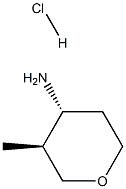 (3S,4R)-3-METHYLTETRAHYDRO-2H-PYRAN-4-AMINE HCL structure