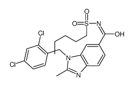 3-[(2,4-dichlorophenyl)methyl]-2-methyl-N-pentylsulfonylbenzimidazole-5-carboxamide structure