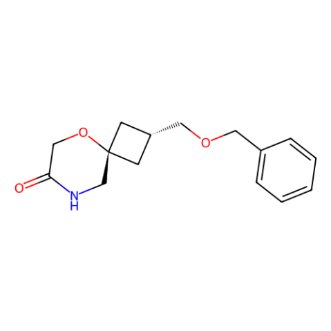 cis-2-(benzyloxymethyl)-5-oxa-8-azaspiro[3.5]nonan-7-one结构式