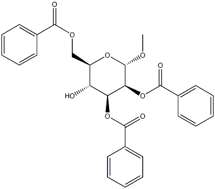 甲基 2,3,6-三-O-苯甲酰基-ALPHA-D-吡喃甘露糖苷结构式