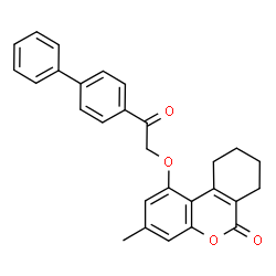 3-methyl-1-[2-oxo-2-(4-phenylphenyl)ethoxy]-7,8,9,10-tetrahydrobenzo[c]chromen-6-one Structure