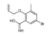 5-溴-3-甲基-2-(2-丙烯-1-氧基)苯甲酰胺结构式