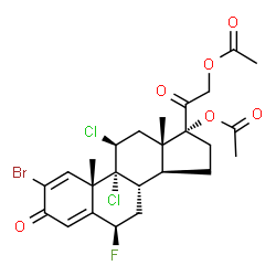 2-bromo-9,11beta-dichloro-6beta-fluoro-17,21-dihydroxypregna-1,4-diene-3,20-dione 17,21-di(acetate) structure