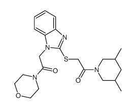 Morpholine, 4-[[2-[[2-(3,5-dimethyl-1-piperidinyl)-2-oxoethyl]thio]-1H-benzimidazol-1-yl]acetyl]- (9CI) structure